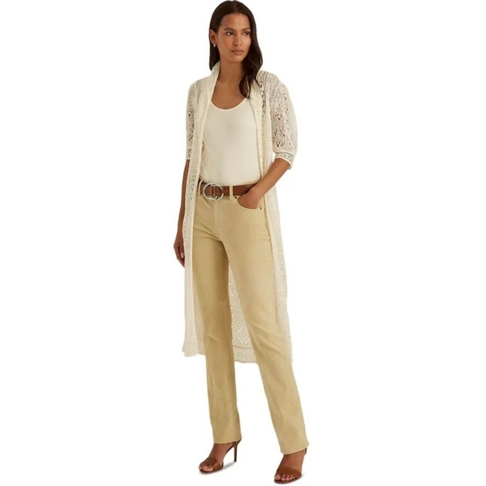 Lauren Ralph Lauren Goat Suede Straight Leg Pants, NWT, Size 12 - Picture 12 of 12